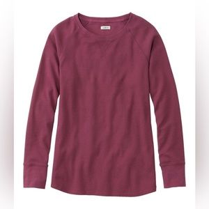 L.L. Bean | Pink Waffle Knit Long Sleeve | Small